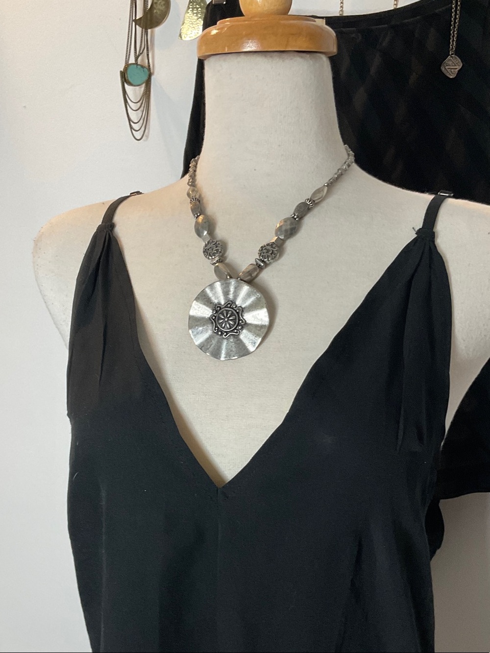 Silver Statement Pendant Necklace